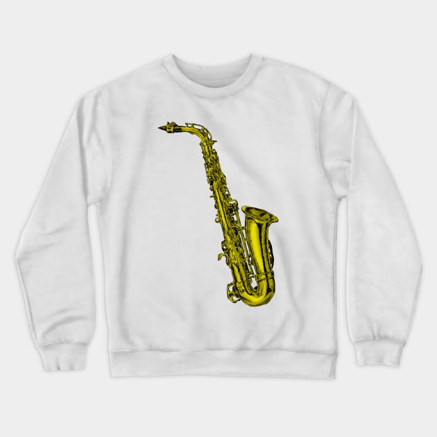 Saxophone Print Crewneck Sweatshirt by rachelsfinelines